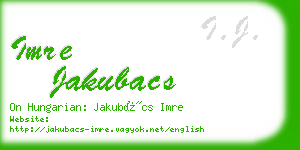 imre jakubacs business card